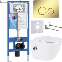 Унитаз подвесной Roxen Antares Bidet в комплекте с инсталляцией StounFix Dual Fresh 6 в 1 868484 (кн