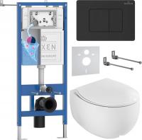 Унитаз подвесной Roxen EGG в комплекте с инсталляцией StounFix Dual Fresh 6 в 1 868608 (кнопка: оруж