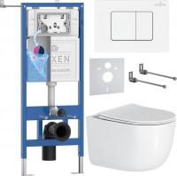 Унитаз подвесной Roxen Vortex Tornado в комплекте с инсталляцией StounFix Dual Fresh 6 в 1 868634 (к