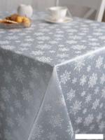 Скатерть Моготекс Серебряные снежинки 02ШС8-14-КВ рис.2652/250302 (220x150)