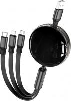 Кабель Hoco X78 USB Type-A - Lightning/microUSB/USB Type-C (1 м, черный)