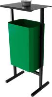 Уличная урна Allerd Стандарт 35л с пепельницей (зеленый)
