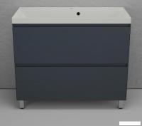 Symbolite Тумба под умывальник Манхэттен 100 Plus 2 ящика + Line 100x48 (графит/жасмин)