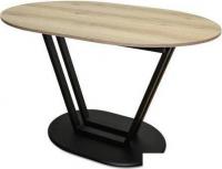 Кухонный стол Древпром Гарден М158 ДП1-03-14 120-150x80 (делано/черный матовый)