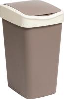 Комплект мусорных ведер Violet Tandem с подвижной крышкой 843622 (6шт, 35л, шоколад/слоновая кость)