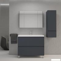 Symbolite Тумба под умывальник Манхэттен 100 Plus 2 ящика + Line 100x48 (графит)