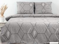 1.5-спальный комплект постельного белья Samsara Гео серый 1.5cп Ф150-1/7070 (хлопок, фланель)