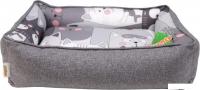Лежак Кот и Пес Анфиса №1 Л5039МХб-С (серый)