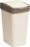 Комплект мусорных ведер Violet Tandem с подвижной крышкой 841826 (8шт, 10л, слоновая кость/шоколад)