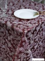 Скатерть Моготекс Красные морозные ветки 02ШС8-14-КВ рис.2634/010101 (220x150)