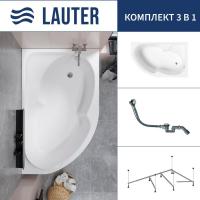 Ванна Lauter Geneva 170x105 2103170R (с каркасом и сифоном 21Y32000 хром)
