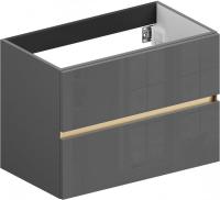 ЗОВ Тумба под умывальник Лира 100 L100MWFMLGVG-KP13W (грифель глянцевый)