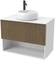 ЗОВ Тумба под умывальник Кито-2 100 2K100LW0MRMC-LDSPW (белый/тростник)