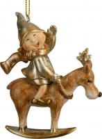 Елочная игрушка Erich Krause Decor. Эльф на олене золотой 64452