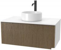 ЗОВ Тумба под умывальник Кито 100 K100LW0MRMC-LDSPW (белый/тростник)