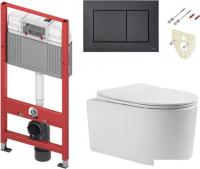 Унитаз подвесной Grado GD-W204T + TECE 9400414 (с кнопкой смыва)