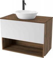 ЗОВ Тумба под умывальник Кито-2 80 2K80LA0MWMC-LDSPA (аттик/белый матовый)