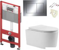 Унитаз подвесной Grado GD-W204T + TECE Kit 9400412 (с кнопкой смыва)