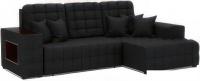 Угловой диван Мебель-АРС Мадрид правый (велюр черный НВ-178 17)