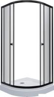 Душевой уголок Saniteco SNT-801 90х90 c поддоном (черный/прозрачное стекло)
