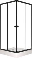 Душевой уголок Saniteco SNT-802 Cube 90х90 с поддоном (черный/прозрачное стекло)