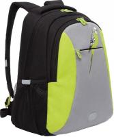 Школьный рюкзак Grizzly RD-242-4/1 (черный/салатовый)