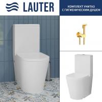 Унитаз напольный Lauter W76 P-TRAP 21122761 + гигиенический душ Neo 21LT0474GL (горизонтальный выпус