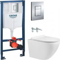 Унитаз подвесной Grado GD-W203T + GROHE Rapid SL 38772001 (с кнопкой смыва)
