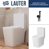 Унитаз напольный Lauter W09 P-TRAP 21900001 + гигиенический душ Jet 21TZ232BM (горизонтальный выпуск