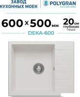 Кухонная мойка Polygran Deka 600 (белый хлопок)