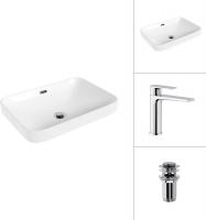 Умывальник Lauter 21441A + Reef 21CK678C с донным клапаном 21190CH (хром)