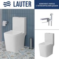 Унитаз напольный Lauter W09 S-TRAP 21900004 + гигиенический душ AquaTech 21LT0101CH (вертикальный вы