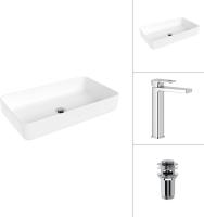 Умывальник Lauter 21487-60 + Cascade 21СК0655C с донным клапаном 21190CH (хром)