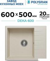 Кухонная мойка Polygran Deka 600 (кремовый)