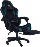 Игровое (геймерское) кресло Calviano 1584 (велюр, черный/зеленый)