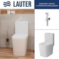 Унитаз напольный Lauter W09 P-TRAP 21900002 + гигиенический душ Breez 21GN7071CH (горизонтальный вып