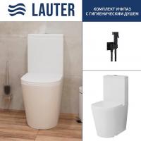 Унитаз напольный Lauter W76 P-TRAP 21122762 + гигиенический душ Mild 21LT072BM (горизонтальный выпус