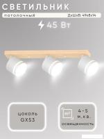 Припотолочная люстра Aitin Pro X4504/3 (белый/дерево)