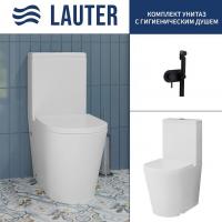 Унитаз напольный Lauter W76 P-TRAP 21122761 + гигиенический душ Mist 21TZ222MB (горизонтальный выпус