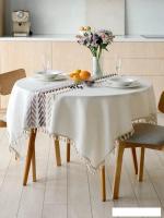 Скатерть Home One Linen Twigs 140x140 436214 (бежевый)