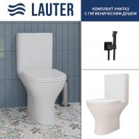 Унитаз напольный Lauter W224 2110224 + гигиенический душ Rainix 21LT7712BM (горизонтальный выпуск)