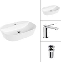 Умывальник Lauter 21460-60 + Allure 21C618С с донным клапаном 21190CH (хром)