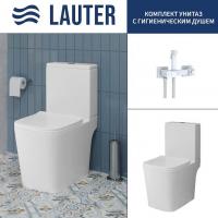 Унитаз напольный Lauter W09 S-TRAP 21900004 + гигиенический душ Glow 21LT0223MW (вертикальный выпуск