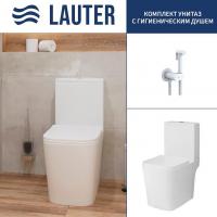 Унитаз напольный Lauter W09 P-TRAP 21900002 + гигиенический душ Neo 21LT0473MW (горизонтальный выпус
