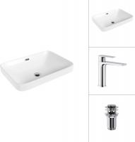 Умывальник Lauter 21441B + Reef 21CK678C с донным клапаном 21190CH (хром)