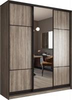 Шкаф-купе Евва АЭП ШК.3.02 203 TTG.02 (дуб трюфель/дуб трюфель/венге глянец)