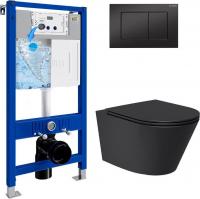 Унитаз подвесной Lauter Longer 2110822B + 21901002 (кнопка прямоугольная, черный/черный)