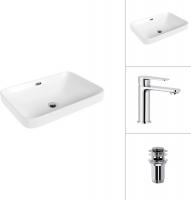 Умывальник Lauter 21441B + Moon 21СK691C с донным клапаном 21190CH (хром)