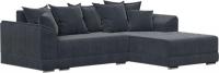 Угловой диван Лига диванов NordWood правый угол (велюр, Cilium Grafit, серый)