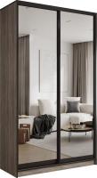 Шкаф-купе Евва АЭП ШК.2.02 138 TG.05 (дуб трюфель/зеркало/венге глянец)